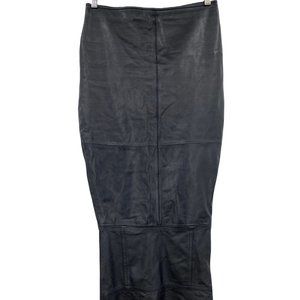 Old Navy Collection Women's Casual Black Long Leather Mermaid Dress Size 6 Rare